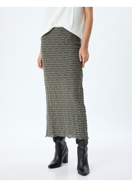 Midi Boy Kalem Etek Yarı Transparan Çizgili Astarlı modelleri