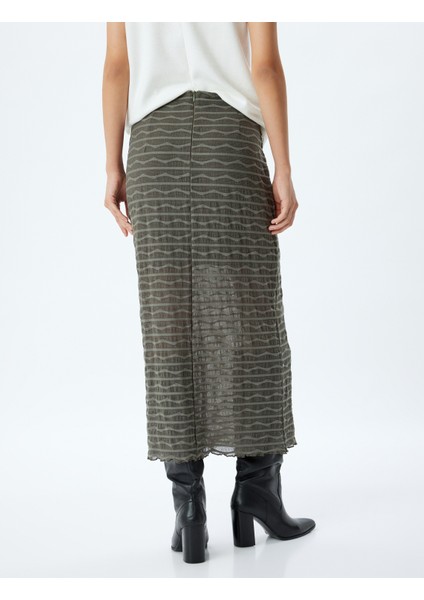 Midi Boy Kalem Etek Yarı Transparan Çizgili Astarlı fırsatları