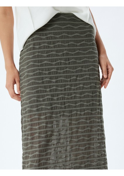 Midi Boy Kalem Etek Yarı Transparan Çizgili Astarlı indirimleri