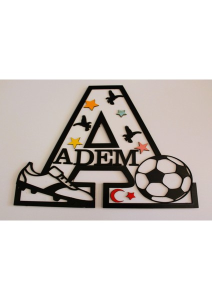 Beşiktaşlı Çoçuk Odası Kapı & Duvar Süsü Kişiye Özel A Harfi