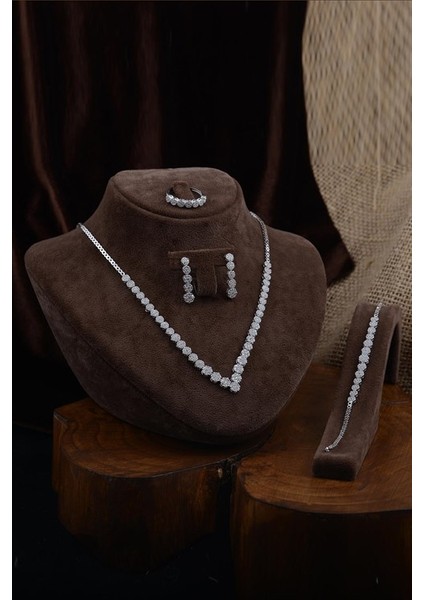 Ahsen Bayan Gümüş Su Yolu Set - Kolye, Bileklik, Küpe, Yüzük fiyatları