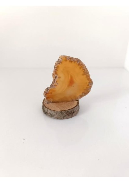 Doğal Taş Plaka Sarı Akik Ahşap Standlı Dekoratif Obje Biblo Traverten 16978 modelleri