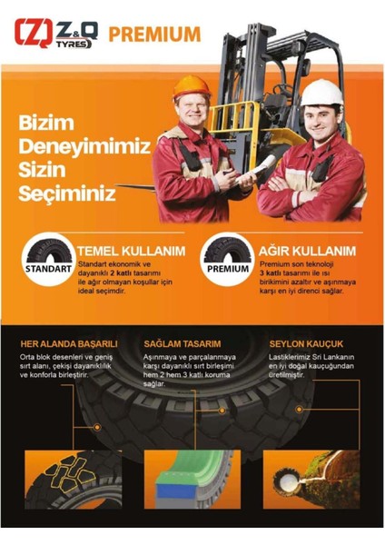 16X6-8 (150/75-8) Achiever Plus Segmanlı Iz Bırakmayan Dolgu Forklift Lastiği