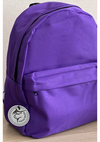 Mor Okul Çantası Sırt Çantası Seyahat Çantası Su Itici Kumaş Spor Çantası 40X30X15CM 18LT