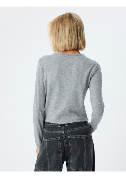 Düğmeli Hırka Yuvarlak Yaka Uzun Kollu Slim Fit fırsatları