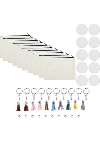 10 Adet Süblimasyon Boşlukları Kese Dıy Isı Transferi Makyaj Çantaları Demir On Transfer Fermuar Kanvas Kalem Kutusu Kadınlar Çocuklar Için (Yurt Dışından) fiyatları