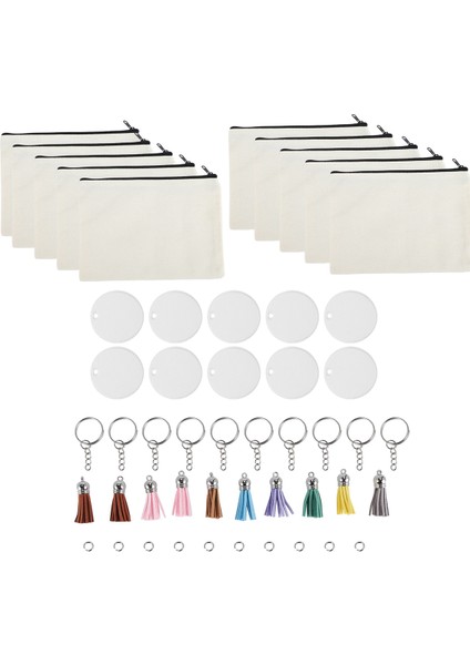 10 Adet Süblimasyon Boşlukları Kese Dıy Isı Transferi Makyaj Çantaları Demir On Transfer Fermuar Kanvas Kalem Kutusu Kadınlar Çocuklar Için (Yurt Dışından) modelleri