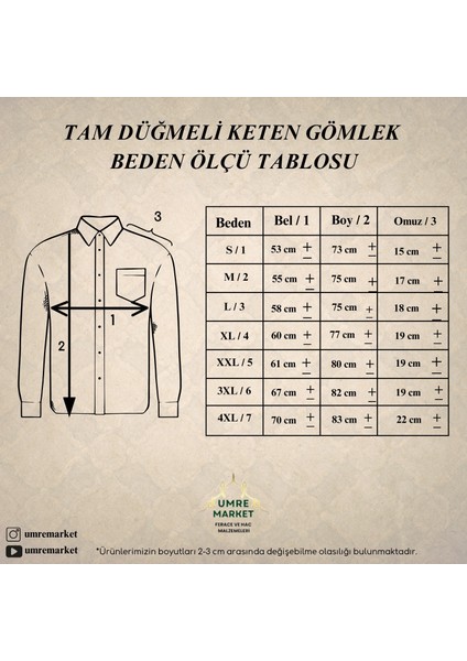 Tam Düğme Keten Saffan Gömlek