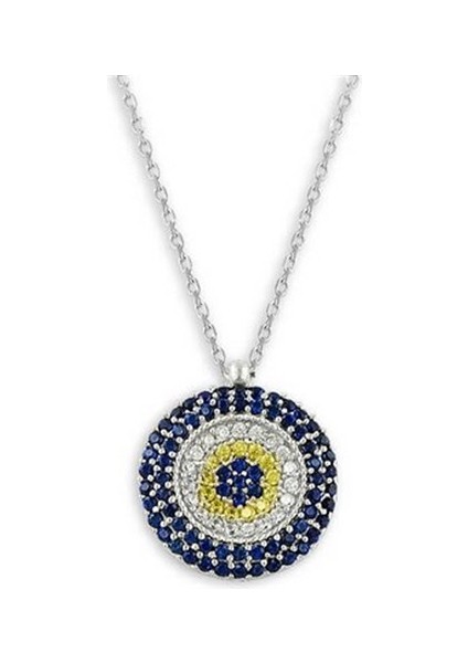 Nazar Boncuklu Göz Bayan Gümüş Kolye