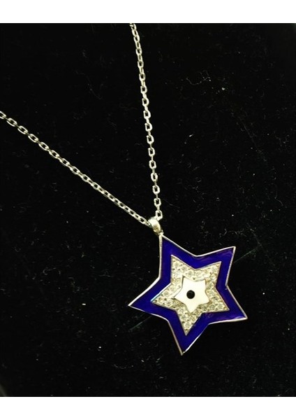 Nazarlıklı Yıldız Modeli Bayan Gümüş Kolye Küçük Boy fiyatları