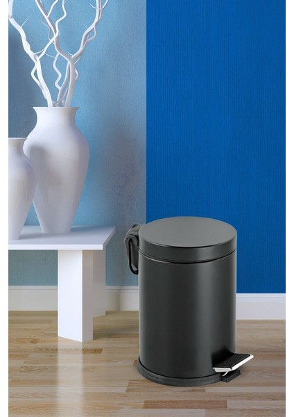 Siyah Renkli Paslanmaz Koram Pedallı 5 Lt Çöp Kovası modelleri