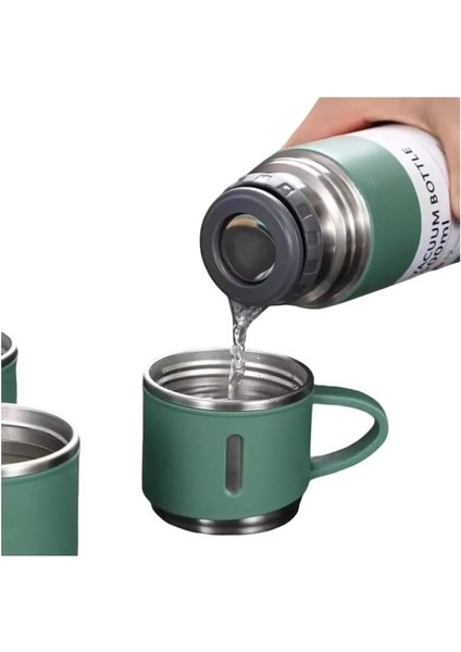 Kutulu Çay Kahve Termosu Set 500 ml 3 Bardaklı, 12 Saat Sıcak, Soğuk, Bpa Içermeyen Hediye Kutusu indirimleri