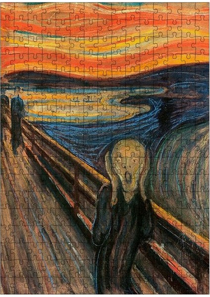 Ahşap Mdf Puzzle Yapboz Edvard Munch Çığlık Scream 255 Parça 35*50 cm