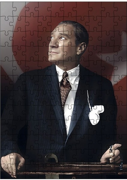 Ahşap Mdf Puzzle Yapboz Mustafa Kemal Atatürk 120 Parça 25*35 cm