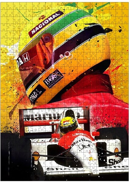 Ahşap Mdf Puzzle Yapboz Ayrton Senna 500 Parça 50*70 cm