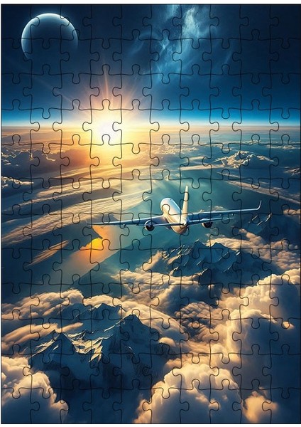 Ahşap Mdf Puzzle Yapboz Yolcu Uçağı 120 Parça 25*35 cm