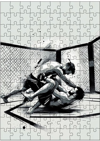 Ahşap Mdf Puzzle Yapboz Ufc Dövüşçüleri 120 Parça 25*35 cm