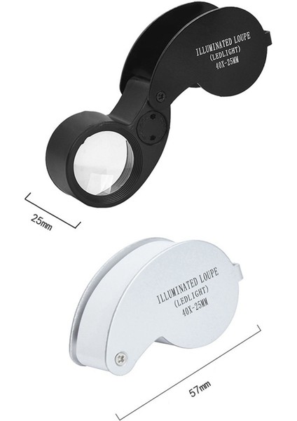 40 Kez Çift LED Lamba Katlanır Büyüteç Yeşim Takı Koleksiyonu ve Takdir Pembe Için Uygundur (Yurt Dışından)