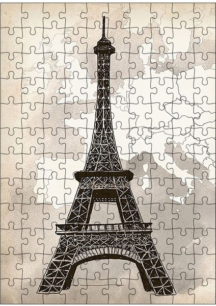 Ahşap Mdf Puzzle Yapboz Fransa Paris Eyfel Kulesi 120 Parça 25*35 cm