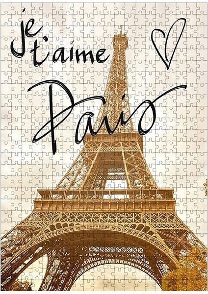 Karizma Tablo Ahşap Mdf Puzzle Yapboz Paris Eyfel Kulesi 500 Parça 50*70 cm