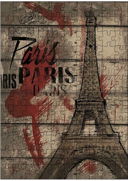 Ahşap Mdf Puzzle Yapboz Paris Eyfel Kulesi 120 Parça 25*35 cm