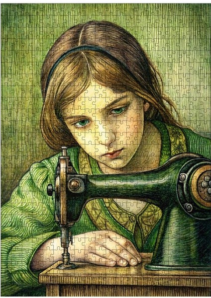 Karizma Tablo Ahşap Mdf Puzzle Yapboz Terzi Çocuk 500 Parça 50*70 cm