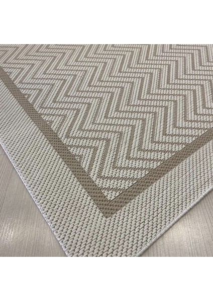 Jüt Sisal Bej Beyaz Makine Halısı 9717