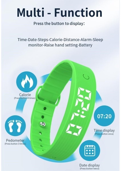 Fitness Takip Bluetooth ve Uygulama Yok Telefon Gerektirmez - Mor