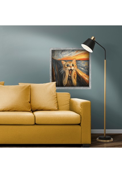 Edvard Munch Çığlık Posteri, Eğlenceli Poster, Kedili Poster, Duvar Posteri, Kedi Sevenlere Hediye modelleri