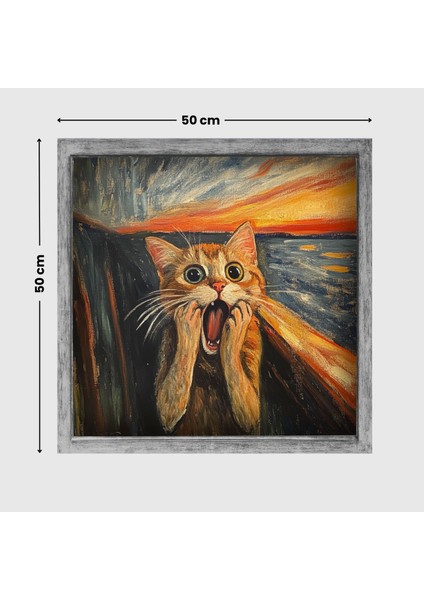 Edvard Munch Çığlık Posteri, Eğlenceli Poster, Kedili Poster, Duvar Posteri, Kedi Sevenlere Hediye fırsatları