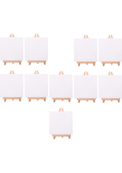 10 Takım Sanatçılar Mini Tuval Seti Boyama Zanaat Dıy Çizim Küçük Masa Şövale Hediye (Yurt Dışından) modelleri