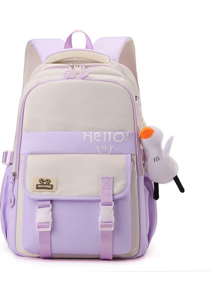 Kız Öğrenciler Için Okul Çantası Büyük Kapasiteli Sırt Çantası Gri (Yurt Dışından)