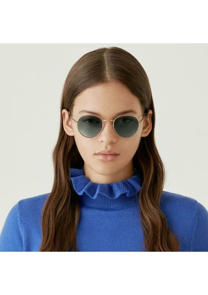6701 5 Oval Altın - Şeffaf Unisex Güneş Gözlüğü modelleri