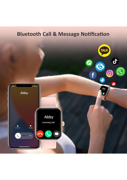 Amaztım Akıllı Saat, 2" Hd Ultra Büyük Ekran, Kadınlar Için - Pembe