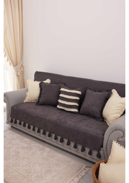 Sırt ve Oturma Kısmını Kapatan Püsküllü Koltuk Örtüsü 180X210 Cm,ko-31