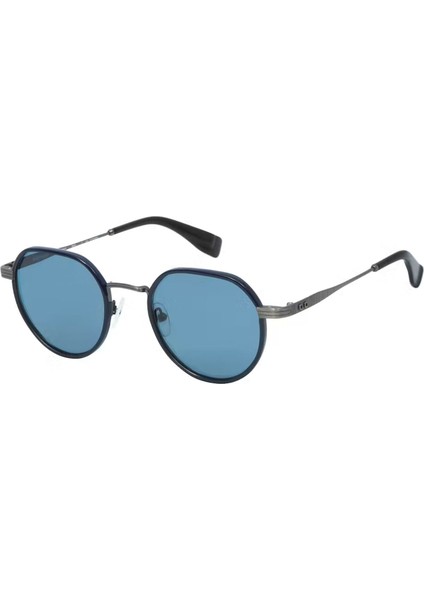 6787 3 Oval Gümüş - Mavi Unisex Güneş Gözlüğü