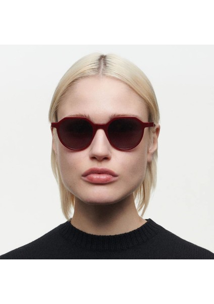 6911 6 Cat Eye Bordo Unisex Güneş Gözlüğü modelleri