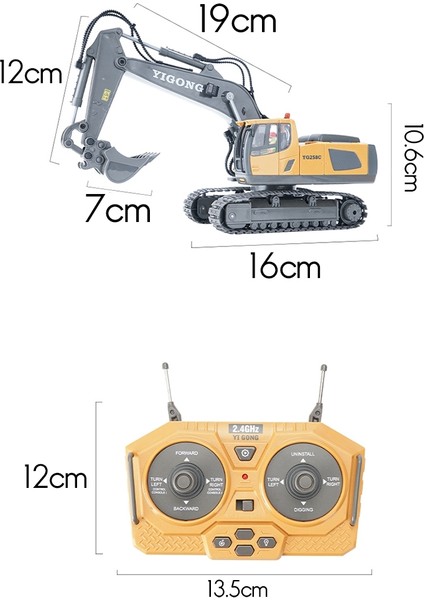 2.4g Kablosuz Rc Ekskavatör Uzaktan Kumanda Rc Kamyon Paletli Kamyon Elektrik Mühendisliği Araç Oyuncaklar Çocuklar Için (Yurt Dışından)