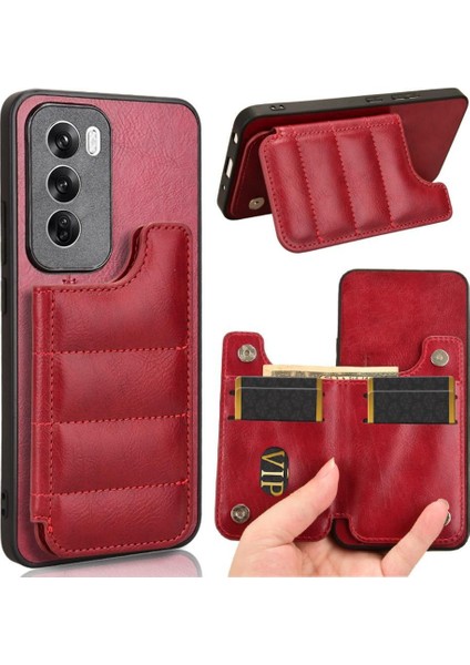Oppo RENO12 Pro 5g Cüzdan Kılıf Için Cüzdan Kılıf Kickstand Kart Yuvası Vegan (Yurt Dışından)