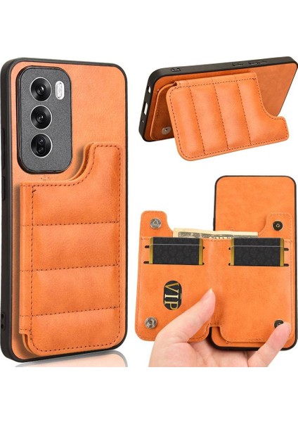 Oppo RENO12 Pro 5g Cüzdan Kılıf Için Cüzdan Kılıf Kickstand Kart Yuvası Vegan (Yurt Dışından)