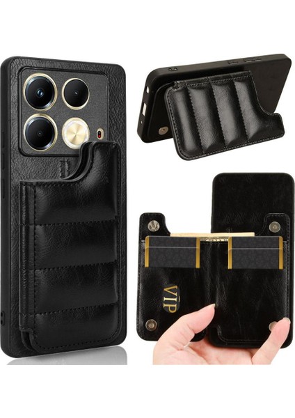 Infinix Not 40 4g Cüzdan Kılıf Için Cüzdan Durumda Kickstand Vegan Pu Deri (Yurt Dışından)