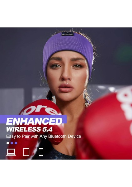 Uyku Maskesi - Kablosuz Kulaklıklar - Bluetooth 5.2 - Havai Mor modelleri