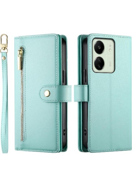 Xiaomi Poco M6 Için Flip Case Standı Cüzdan Çok Fonksiyonlu Crossbody Kayış (Yurt Dışından)