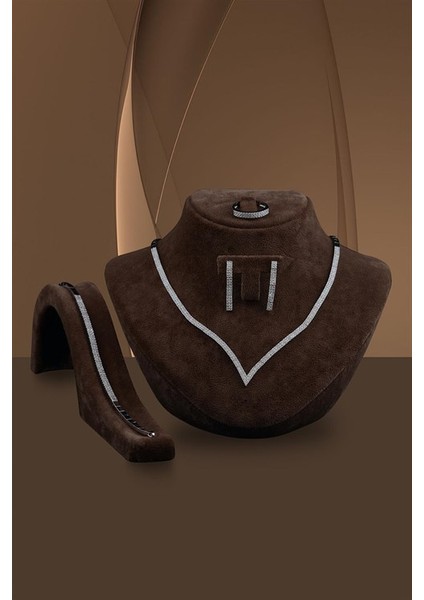 Eftalya Bayan Gümüş Su Yolu Set - Kolye, Bileklik, Küpe, Yüzük