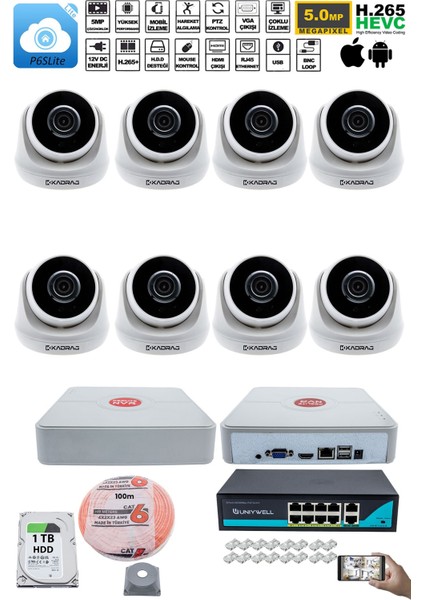 8 Kameralı Ip Dome Güvenlik Kamerası Seti | 4mp Ultra Hd, 30M Gece Görüş, Ses Alma, Uzaktan Izleme fiyatları