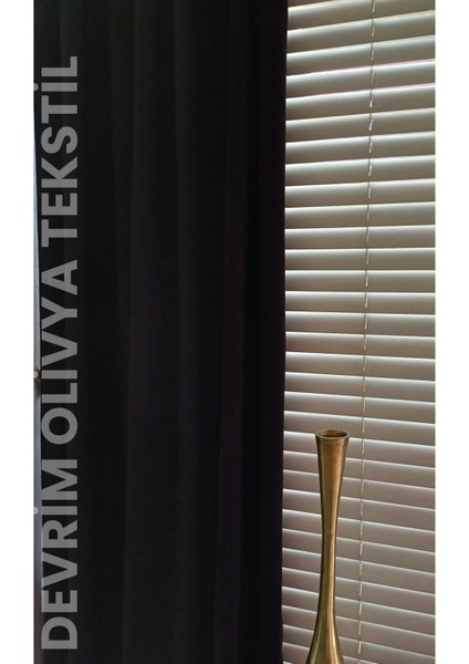 Lüks Düz Dikim Siyah Ada Fon Perde En x Yükseklik fiyatları