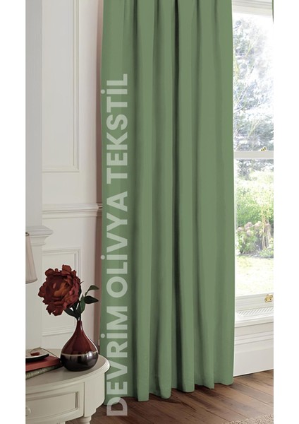 Lüks Düz Dikim Su Yeşili Ada Fon Perde En x Yükseklik fiyatları