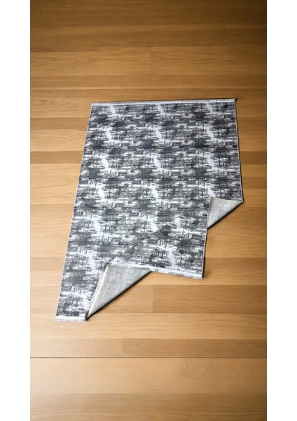 Gri-Mavi Modern Kaymaz Taban Halı Bt-N-413