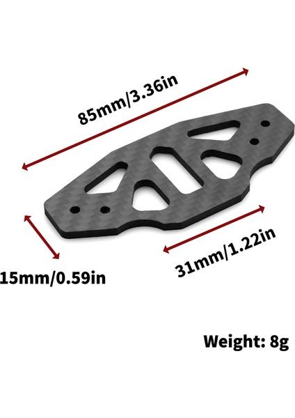 Karbon Fiber Ön Tampon Destek Plakası Tamiya TT02 Tt-02 1/10 Rc Araba Yükseltme Parçaları Aksesuarları (Yurt Dışından)