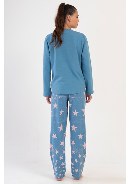 Pamuklu Kadın Büyük Beden Uzun Kol Pijama Takım , 403133 fırsatları